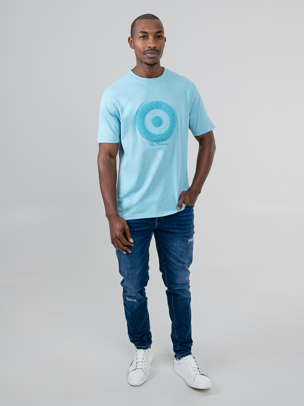 Target Towelling Applique Tee - Retro Blue