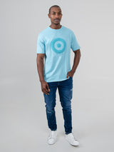 Target Towelling Applique Tee - Retro Blue