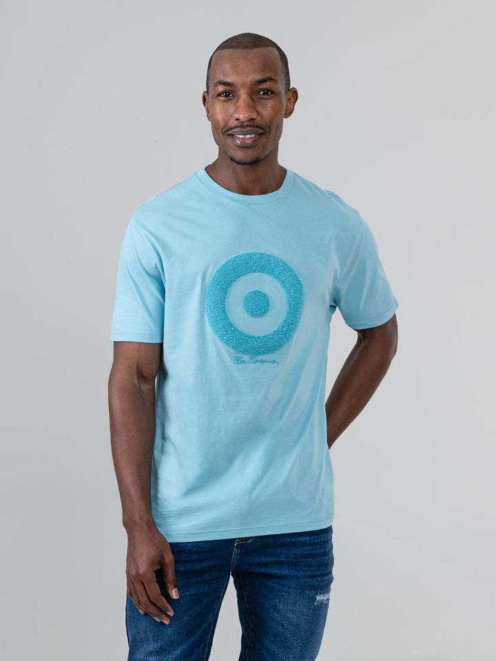 Target Towelling Applique Tee - Retro Blue