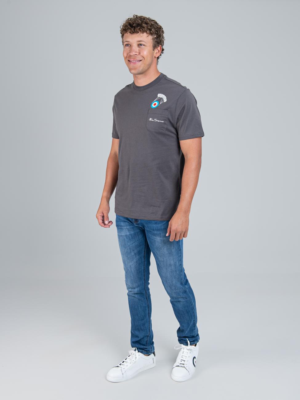 Target Parachute Tee - Charcoal