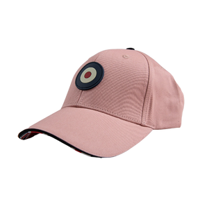 Ben Sherman Targy Peak Cap in Light Pink with rubber Target emblem on front
