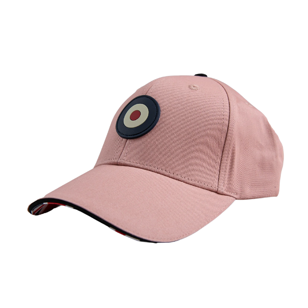 Ben Sherman Targy Peak Cap in Light Pink with rubber Target emblem on front
