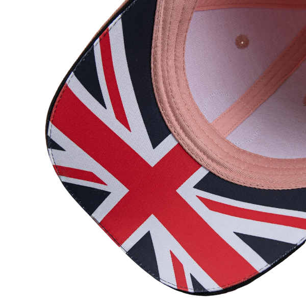 Union Jack under-peak lining detail on Ben Sherman Targy Peak Cap Light Pink