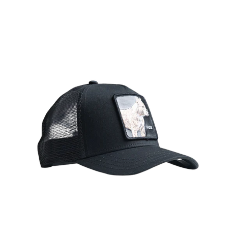 Side view Goorin Bros The Flex Pitbull Black Trucker Cap
