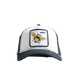 Front view of Goorin Bros The Queen Bee Black/White Mesh Cap