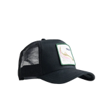 Side view of Goorin Bros The Trout Fish Black Mesh Cap