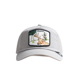 Front view of Goorin Bros Thisaway Trucker Grey Mesh Cap