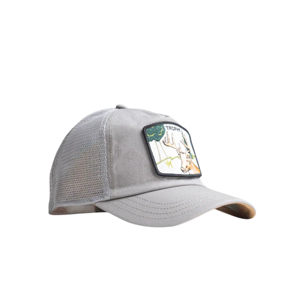 Side view Goorin Bros Thisaway Trucker Grey Mesh Cap