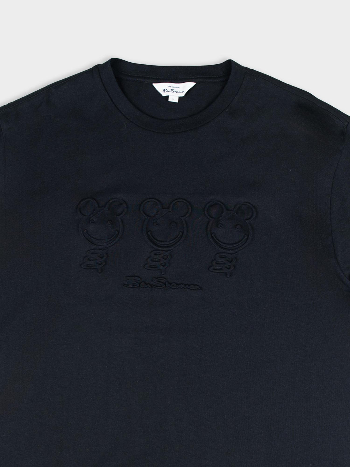 Trio Embossed Happy Bears - Black