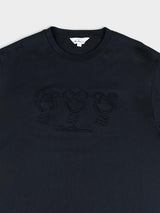 Trio Embossed Happy Bears - Black
