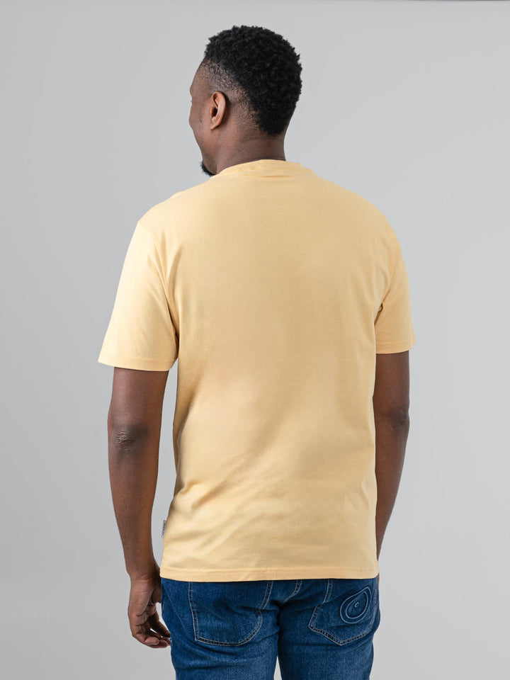 Ben Sherman Trio Embossed Bears T-shirt in New Wheat, rear view showing clean back design