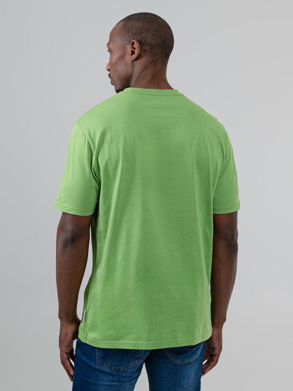 Ben Sherman Trio Embossed Bears T-shirt in Piquant Green, rear view showing clean back design