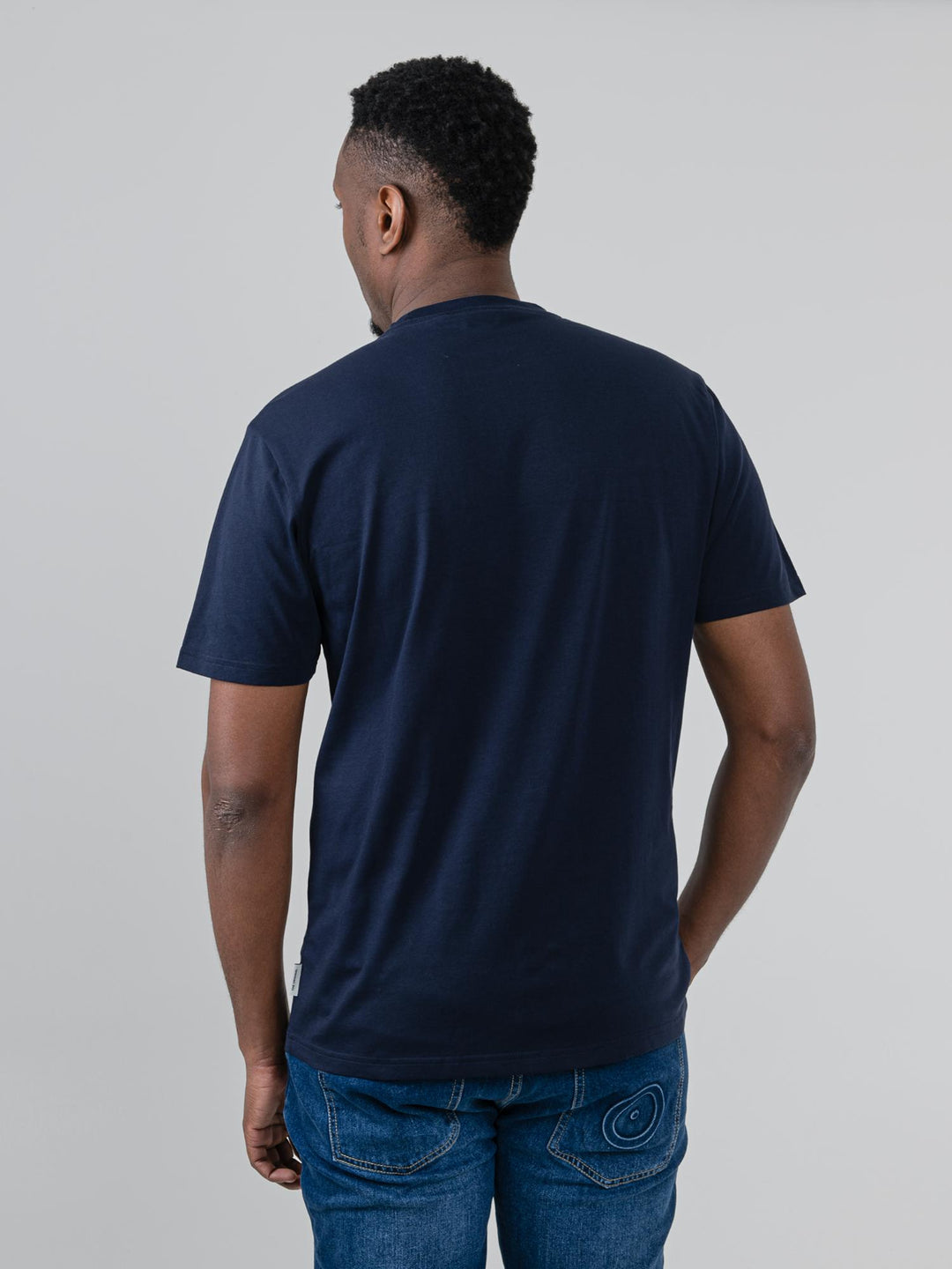 Ben Sherman Turn It Up Tee in Navy – back view of men&