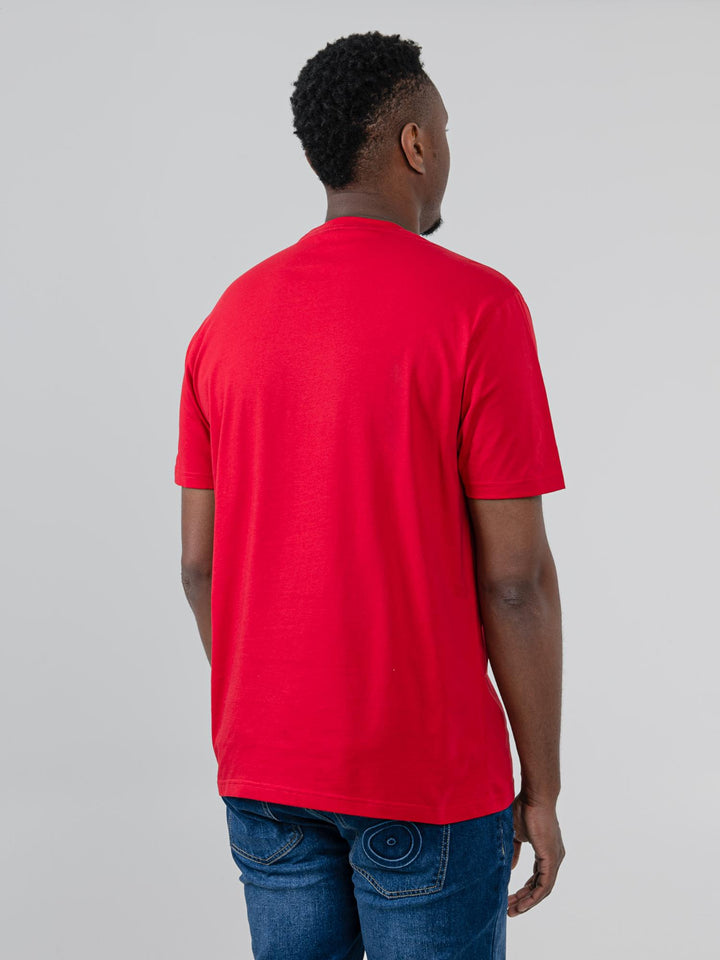 Ben Sherman Turn It Up Tee in Red – back view of men&