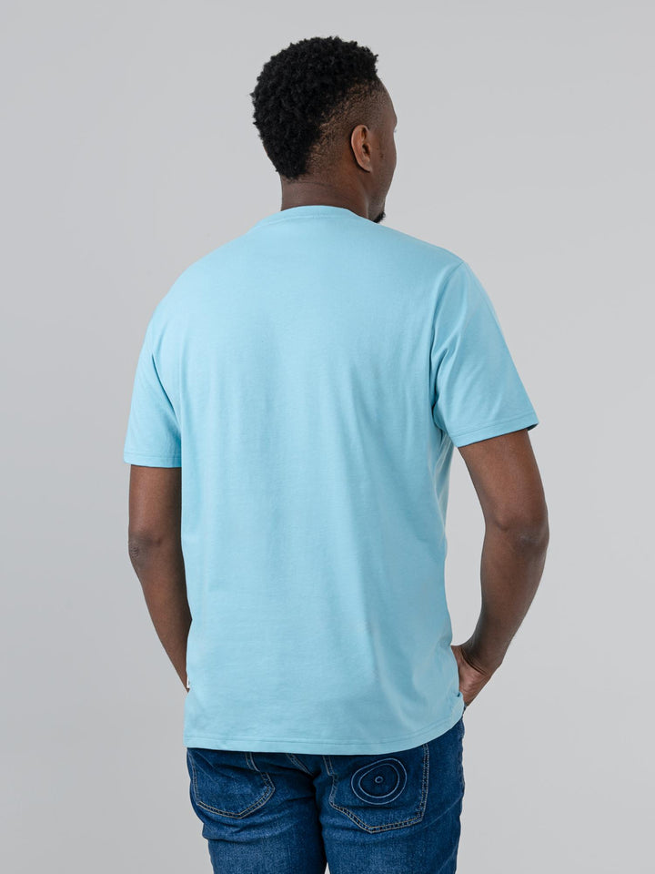 Ben Sherman Turn It Up Tee in Retro Blue – back view of men&