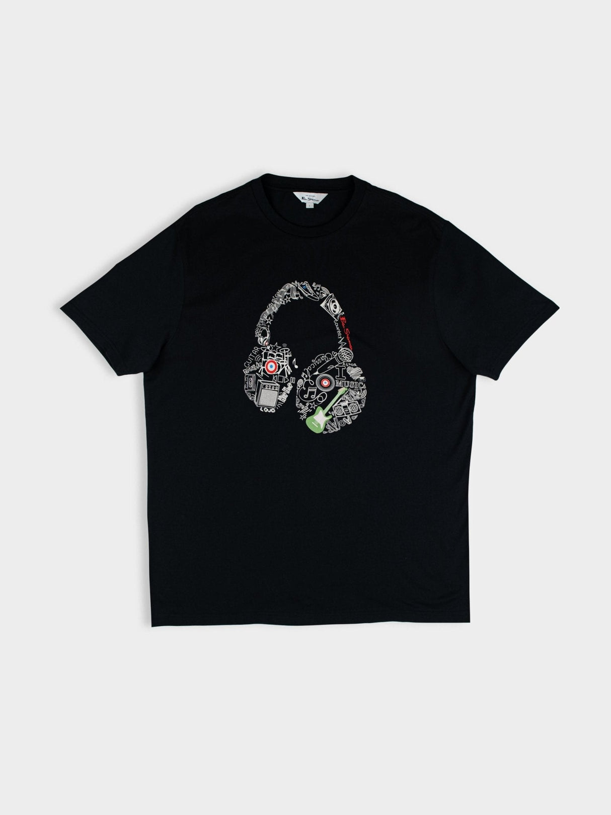 Typography Headphones Tee - Black