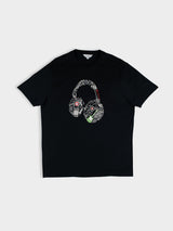 Typography Headphones Tee - Black