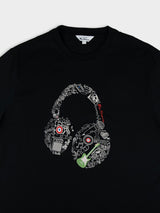 Typography Headphones Tee - Black