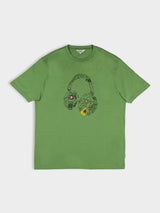 Typography Headphones Tee - Piquant Green