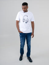 Typography Headphones Tee - White