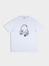 Typography Headphones Tee - White
