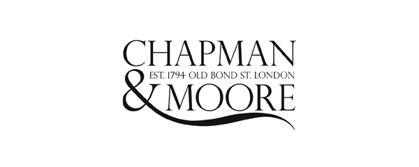 Chapman & Moore logo in black serif typography on a plain white background, with the text 'CHAPMAN & MOORE' and 'EST. 1794 OLD BOND ST.