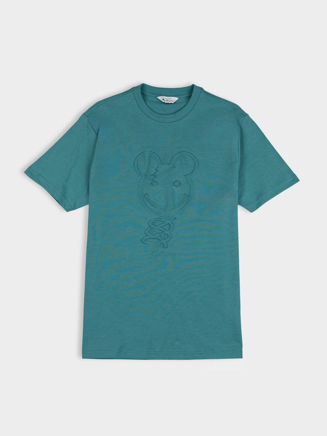 3D Embossed Bear 260g Tee Shirt - Aqua Teal