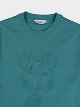 3D EMBOSSED BEAR 260G TEE SHIRT - AQUA TEAL