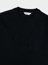 3D EMBOSSED BEAR 260G TEE SHIRT - BLACK