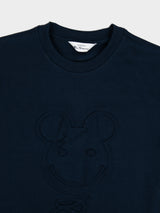 3D EMBOSSED BEAR 260G TEE SHIRT -NAVY