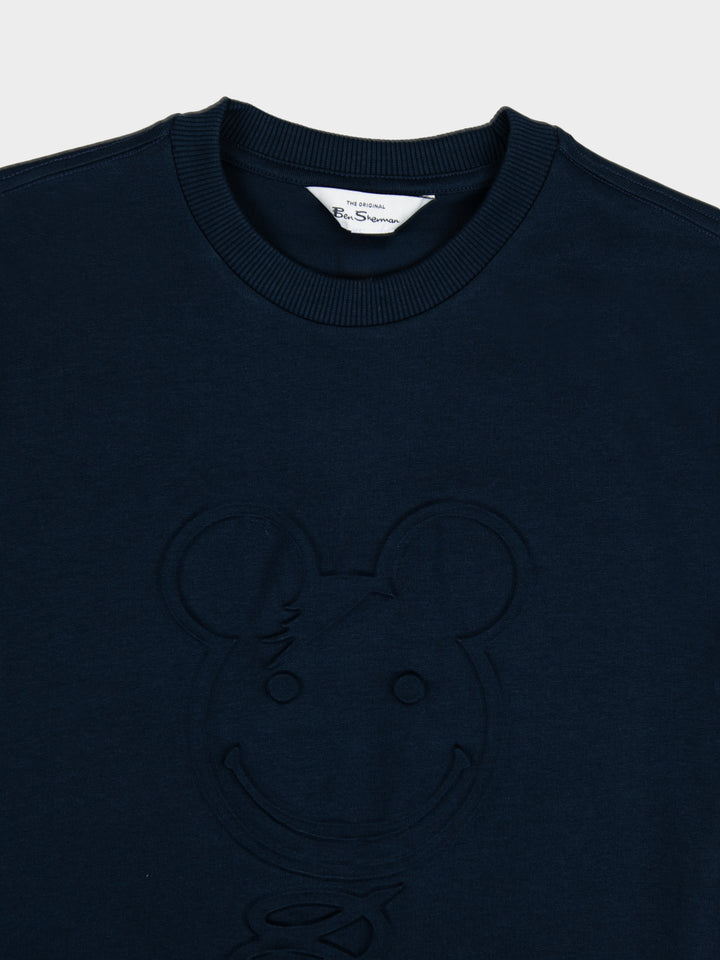 3D Embossed Bear 260g Tee Shirt - Navy - view 2