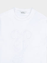 3D EMBOSSED BEAR 260G TEE SHIRT -WHITE