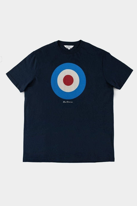 Ben Sherman Target Tee Navy Flat Lay - Signature Mod Target Logo T-Shirt Product Shot