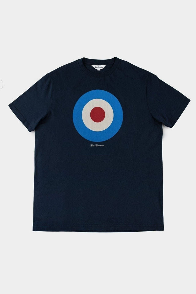 Ben Sherman Target Tee Navy Flat Lay - Signature Mod Target Logo T-Shirt Product Shot