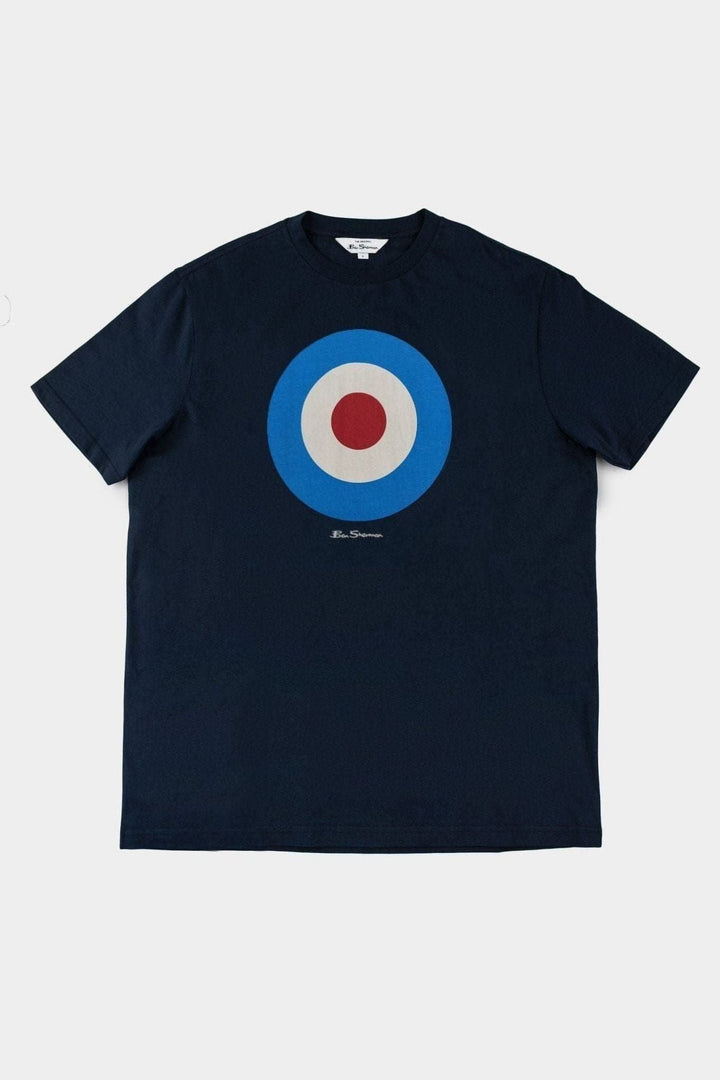 Ben Sherman Target Tee Navy Flat Lay - Signature Mod Target Logo T-Shirt Product Shot