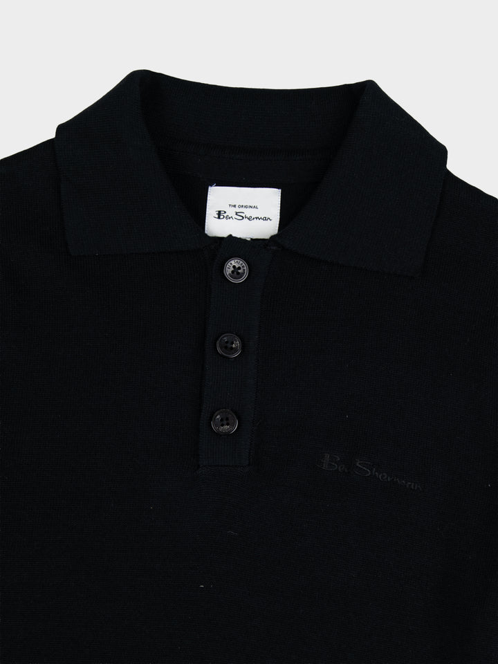 KNIT SPORTSHIRT BLACK