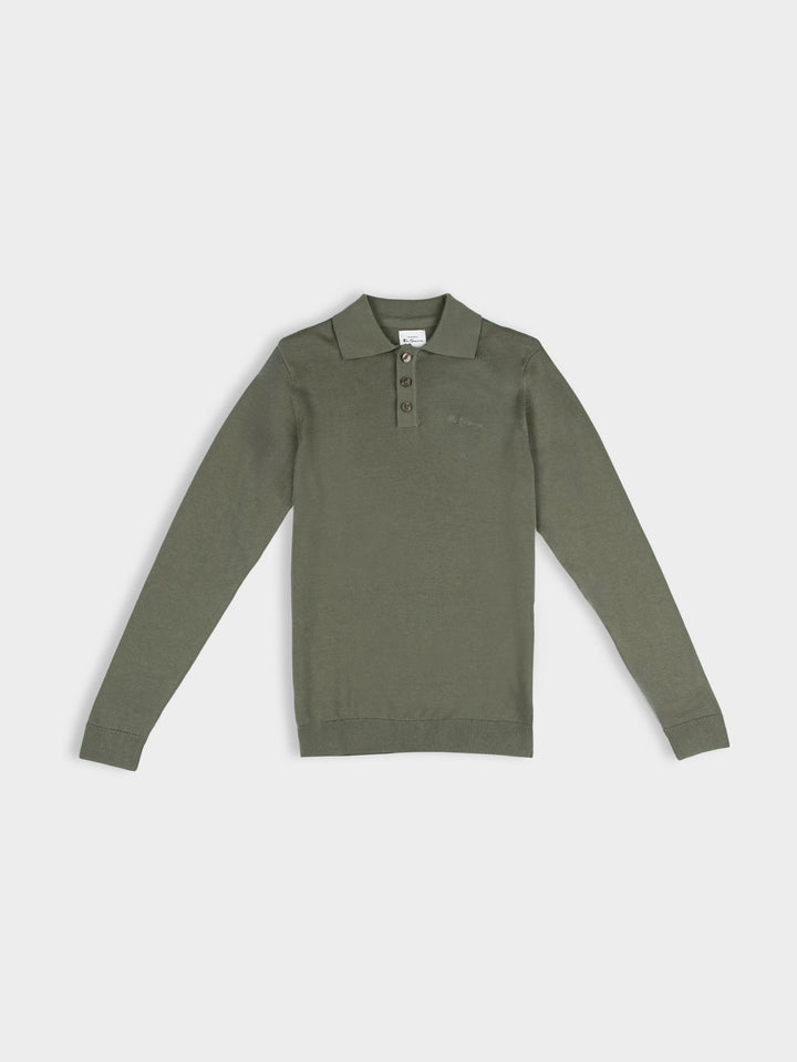 KNIT SPORTSHIRT - OLIVE NIGHT