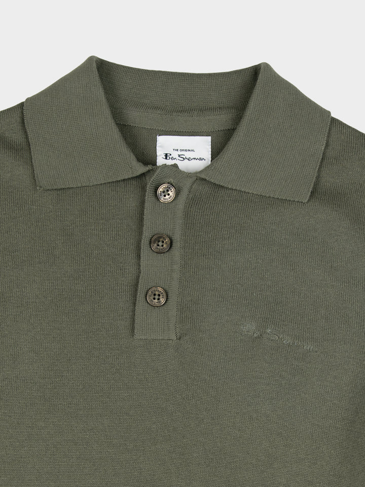 KNIT SPORTSHIRT - OLIVE NIGHT