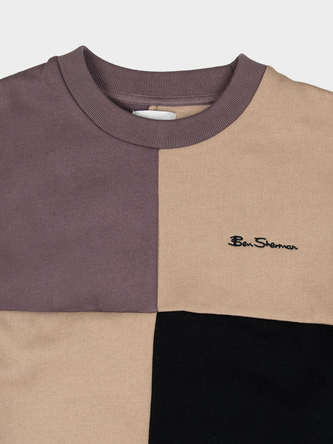 Colour Block Panel Crew Sweater - Cornstalk - view 2