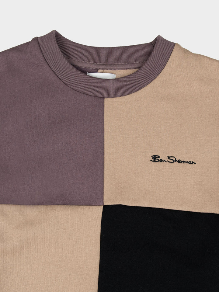 Colour Block Panel Crew Sweater - Cornstalk - view 2