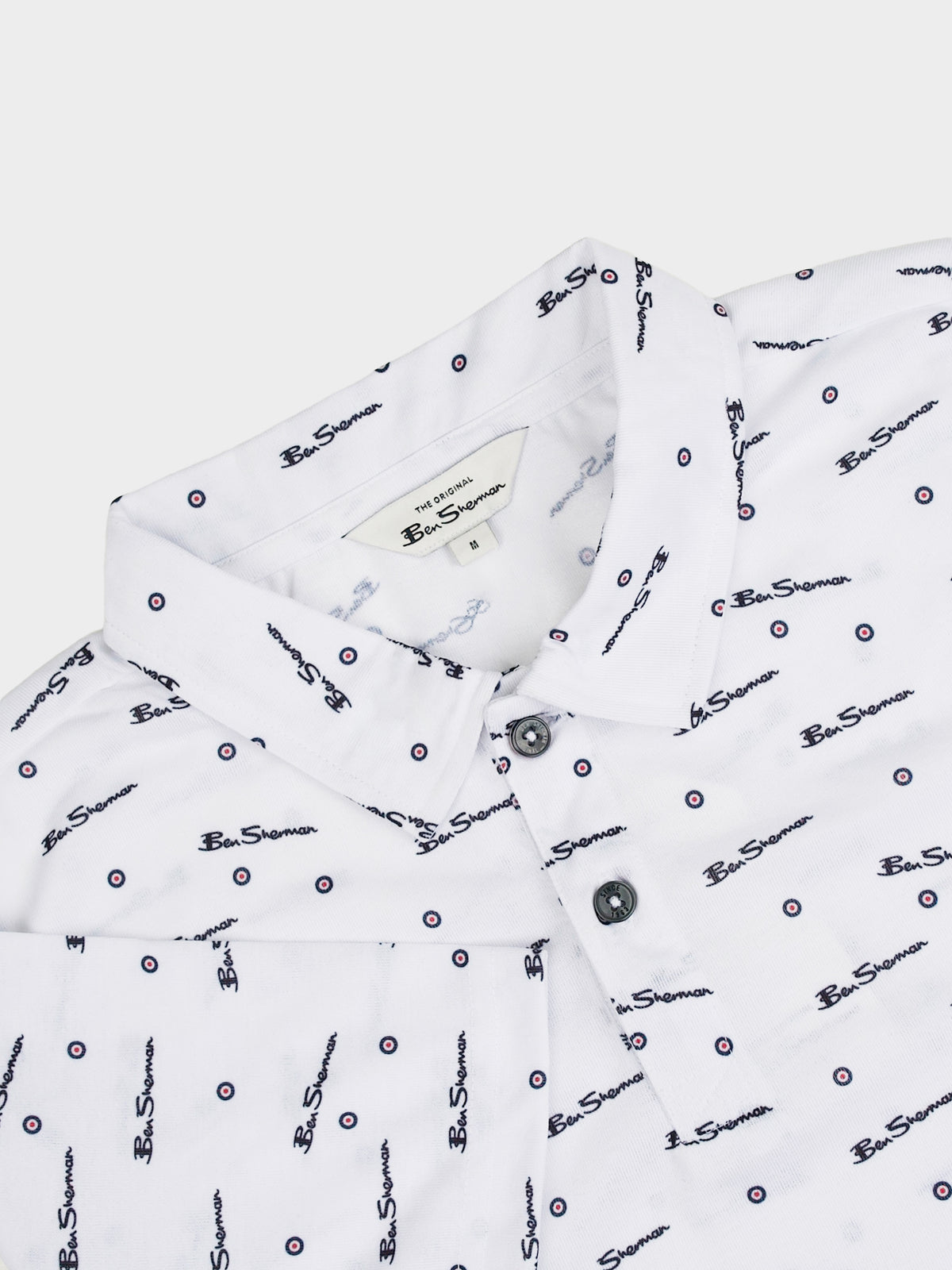 BEN TAR ALL OVER PRINT POLO - WHITE