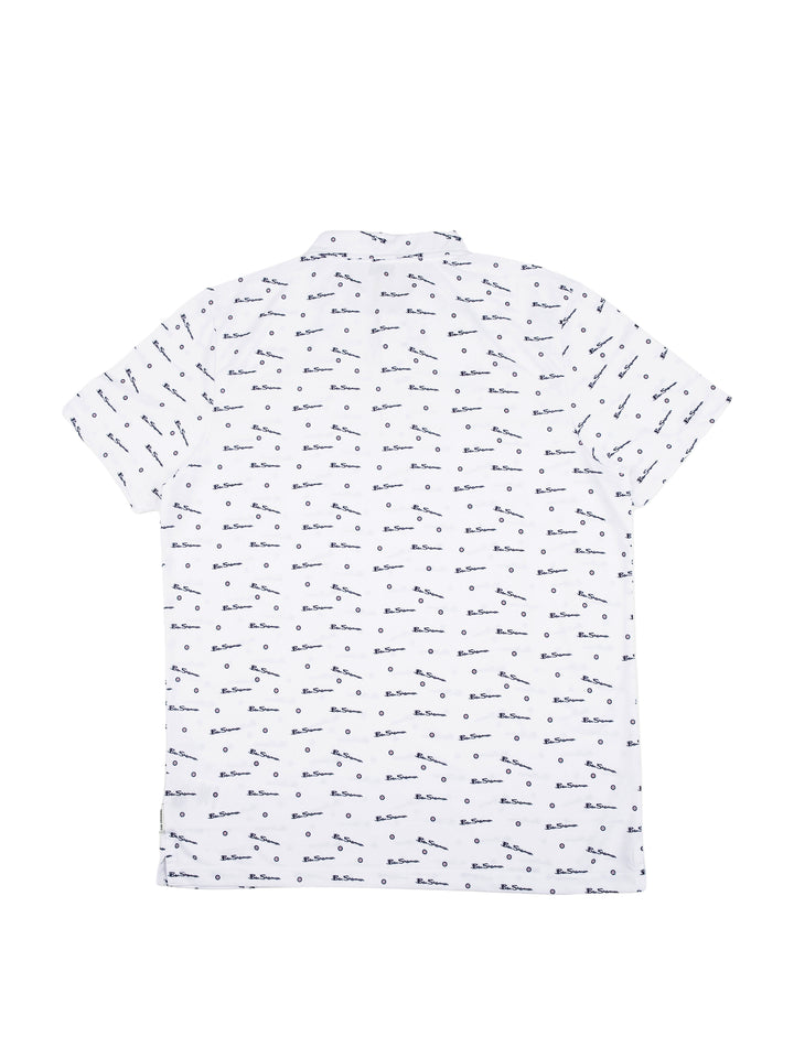BEN TAR ALL OVER PRINT POLO - WHITE