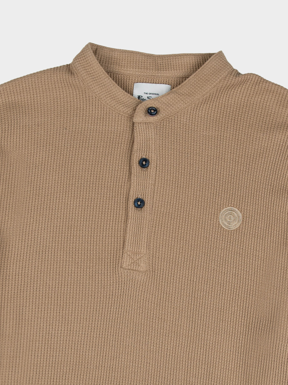 Henley Long Sleeve Waffle Knit - Cornstalk - view 2