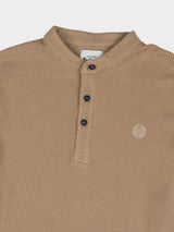 Henley Long Sleeve Waffle Knit - Cornstalk