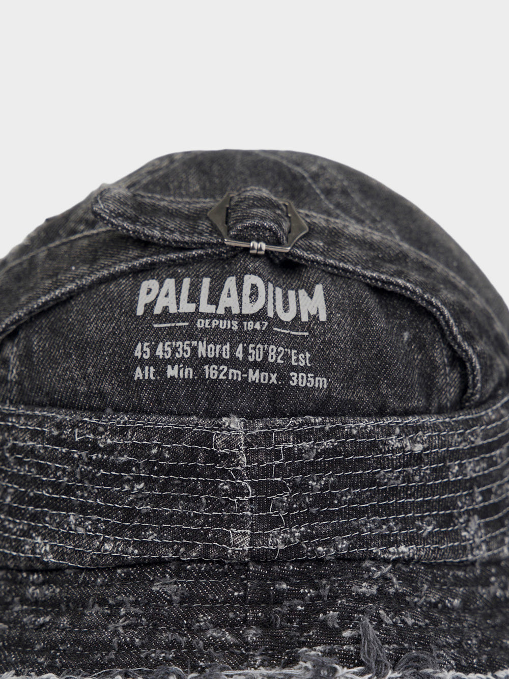 Frayed Denim Bucket Hat Black - view 2