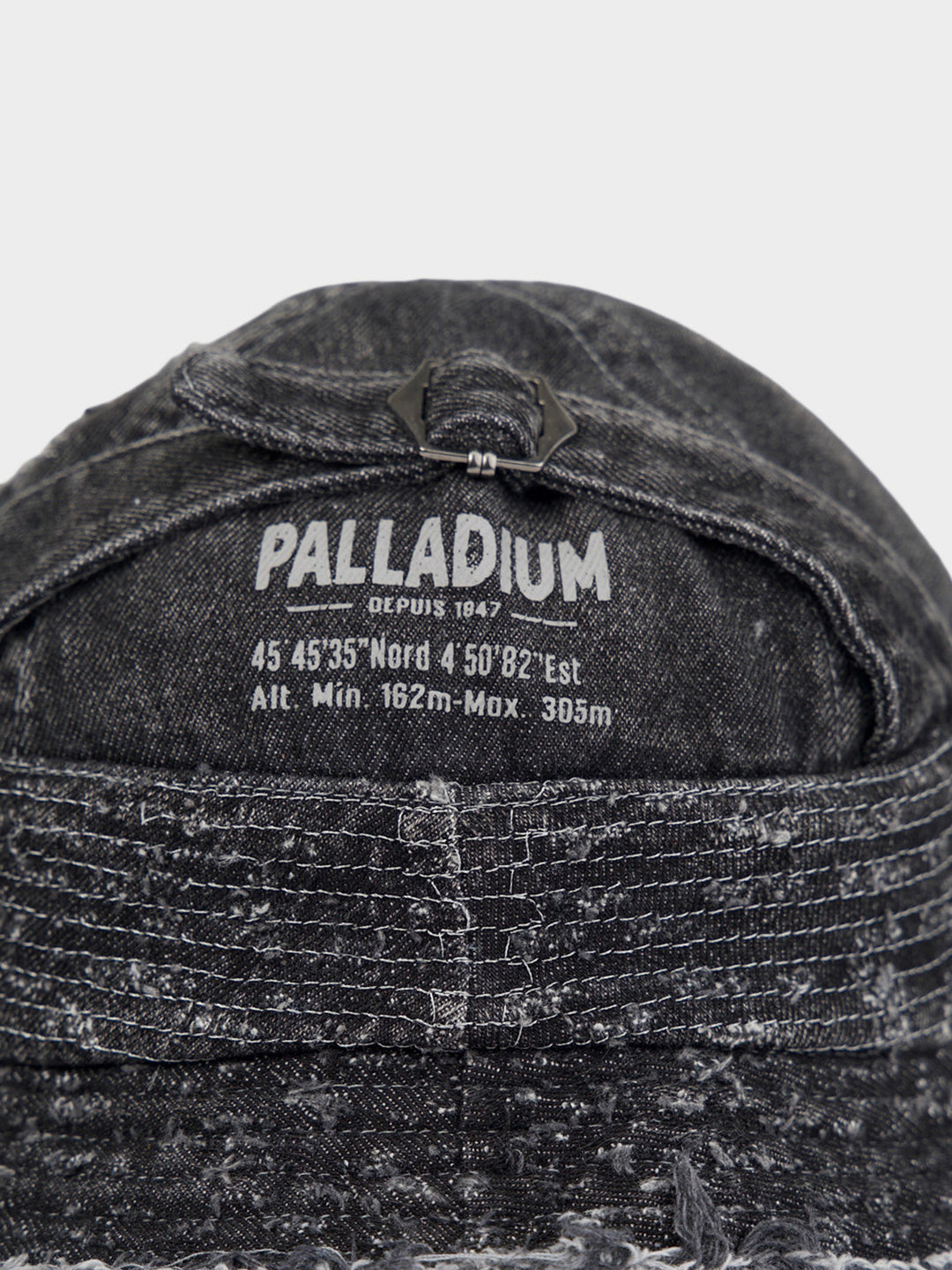 Frayed Denim Bucket Hat Black - view 2