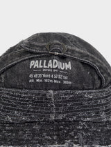FRAYED DENIM BUCKET HAT BLACK