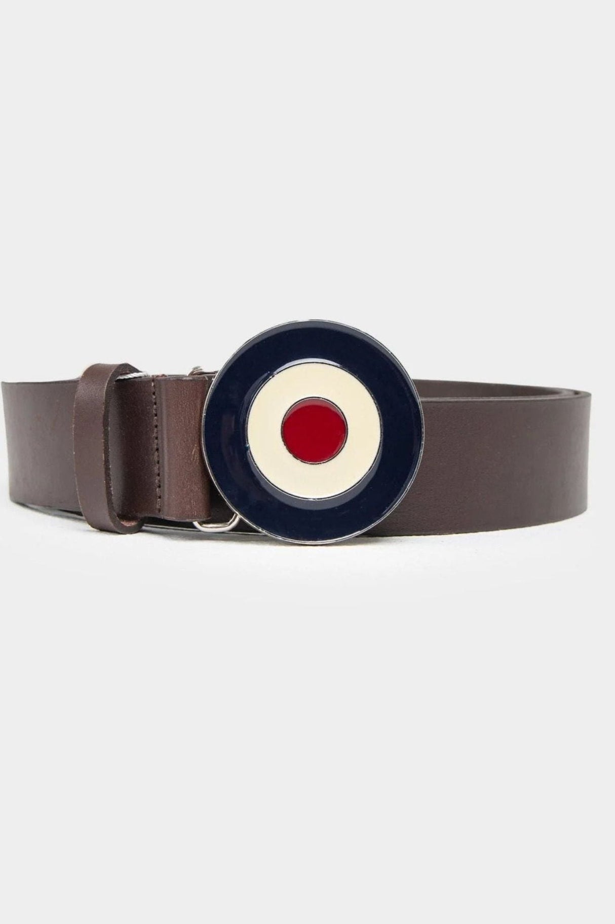 TARGET BUCKLE LEATHER BELT BROWN