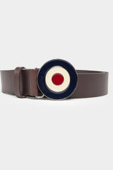 TARGET BUCKLE LEATHER BELT BROWN